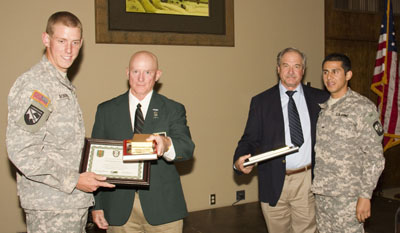 Claremont Cadet Alex Roberds, Lonny Holmes, Mike Keele, CSUSF Cadet Joel Martinez