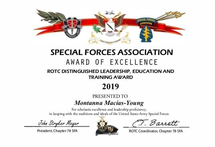 Claremont_02_ROTC 2019 Award Certificate