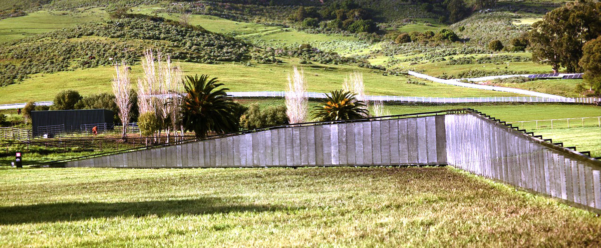 The Wall That Heals fully assembled in the beautiful meadow next to the Madonna Inn, in San Luis Obispo, California, on March 15, 2023.