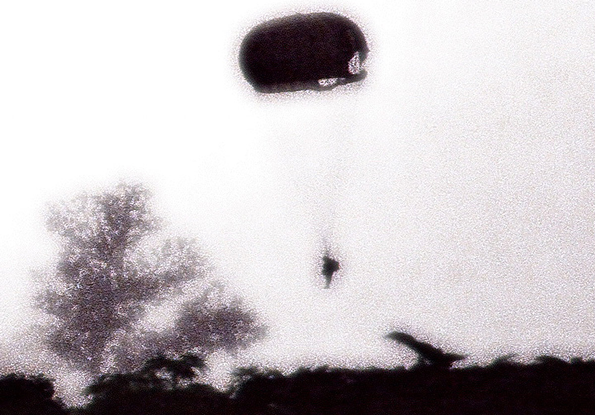 Paratrooper close to land